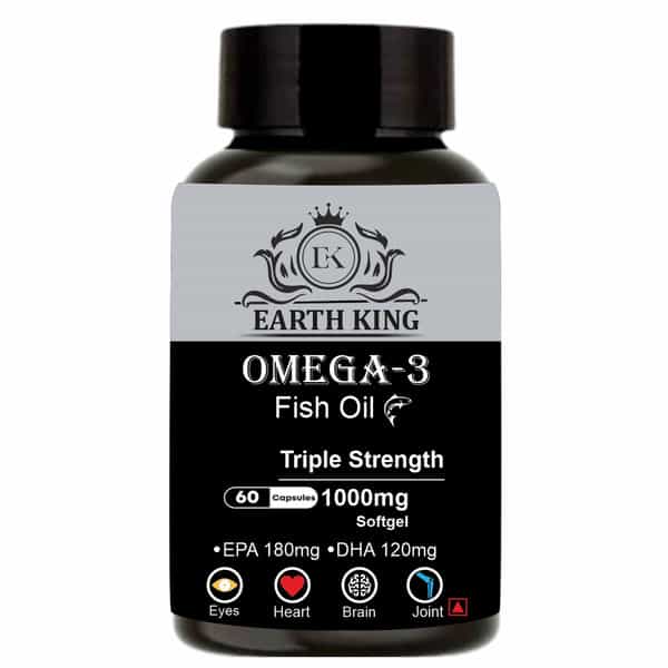 Earth King Triple Strength Omega 3 Fish Oil - 1000Mg (180 Mg Epa & 120 Mg Dha) - 60 Capsules