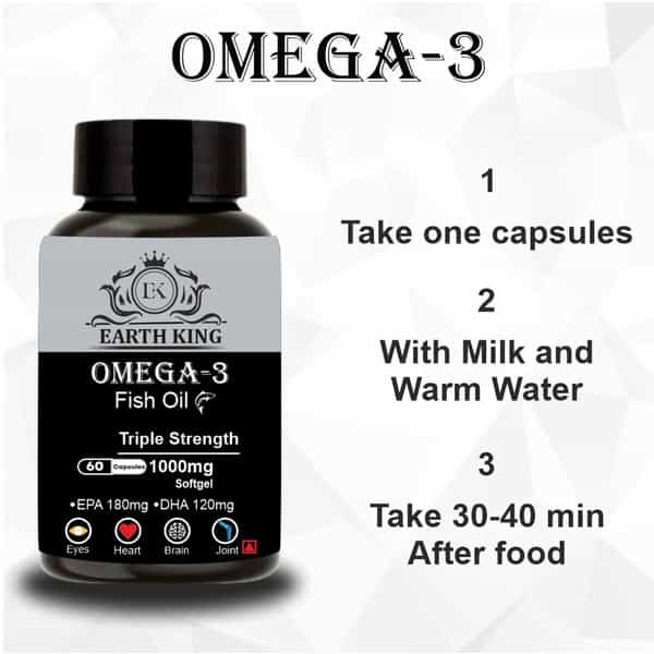 Earth King Triple Strength Omega 3 Fish Oil - 1000Mg (180 Mg Epa & 120 Mg Dha) - 60 Capsules