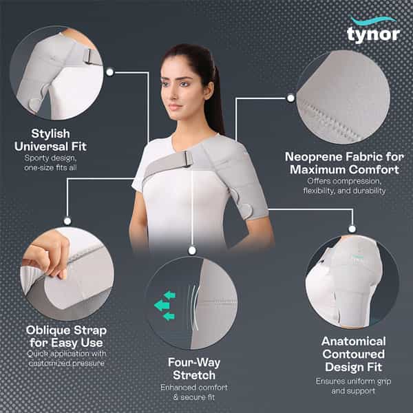 Tynor Shoulder Support (Neo) Grey Xxl 1 Unit