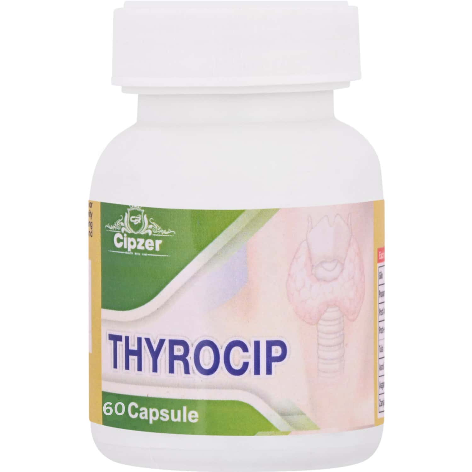 Cipzer Thyrocip 60 Capsules Supports Thyroid Health | Helps Manage Hyperthyroidism & Weight Balance