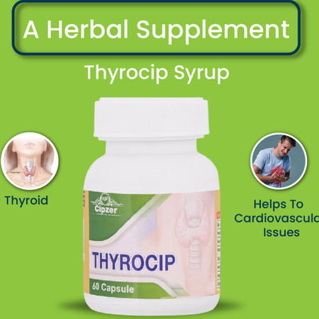 Cipzer Thyrocip 60 Capsules Supports Thyroid Health | Helps Manage Hyperthyroidism & Weight Balance