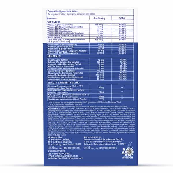 Dr. Morepen Testo Boost And Multivitamin Men Tablets - 120 Veg Tablets