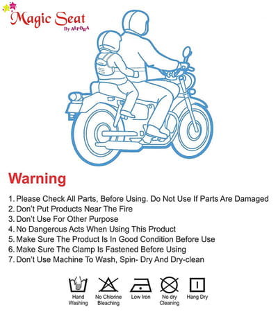 Magic Seat- 2 Wheelerkids Safety Seat Belt/Kids Carrier Protection For 2 Wheelers (Blue-Alphabet N)