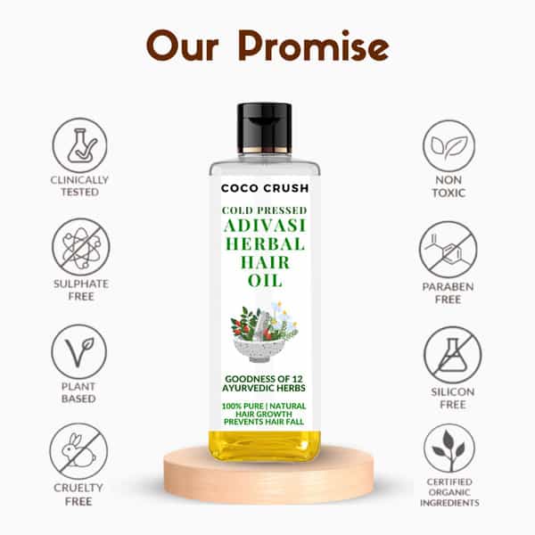 Coco Crush Adivasi Herbal Hair Growth Oil | 100% Natural - 100Ml