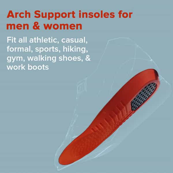 Dr Foot Arch Support Gel Insole Pair|All-Day Comfort|Full-Length Orthotics|Unisex - 1 Pair (Size S)
