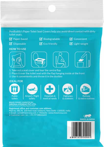 Peebuddy Disposable Toilet Seat Cover To Avoid Direct Contact With Unhygienic Toilet Seats - 60