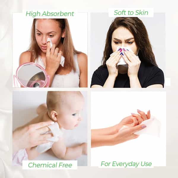 Imvelo Ultra Soft 2 Ply Facial Tissues Box | Pack Of 6 - (100 Pulls 200 Sheets) Home/Office Pack
