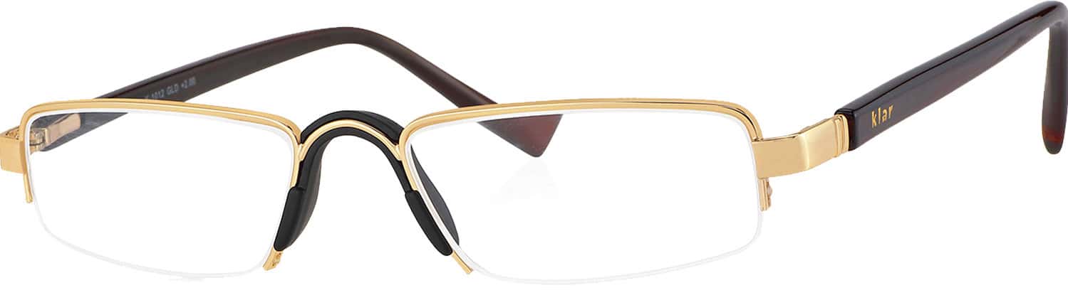 Klar Eye Half Rim Rectangle Reading Glasses Men And Women +0.75 To +3.50 +2.75 Power Yellow Gold