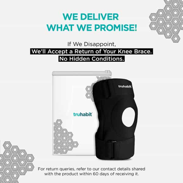 Truhabit Hinged Knee Brace For Knee Pain | Open Patella Knee Support | Universal Size (1 Unit)