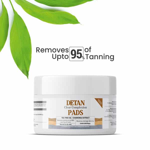 Cgg Cosmetics De-Tan Clear Complexion Facial Pads With Tea Tree Oil - 50 Cotton Pads