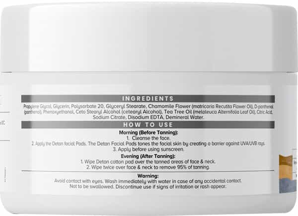 Cgg Cosmetics De-Tan Clear Complexion Facial Pads With Tea Tree Oil - 50 Cotton Pads