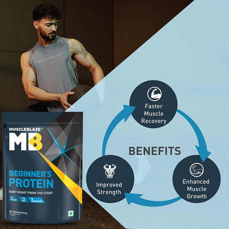 Muscleblaze Beginner'S Whey Protein | No Added Sugar | Faster Muscle Recovery (Chocolate | 1 Kg)