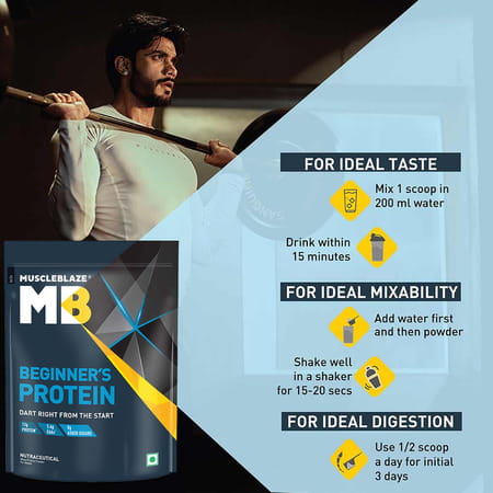 Muscleblaze Beginner'S Whey Protein | No Added Sugar | Faster Muscle Recovery (Chocolate | 1 Kg)