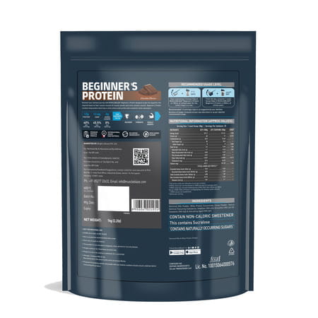 Muscleblaze Beginner'S Whey Protein | No Added Sugar | Faster Muscle Recovery (Chocolate | 1 Kg)