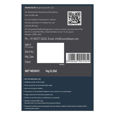 Muscleblaze Beginner'S Whey Protein Powder (Chocolate 1kg) | 12g Protein Per Scoop