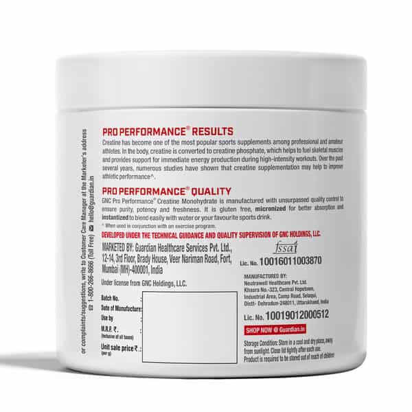 Gnc Pro Performance Creatine Monohydrate | 250Gm | 83 Servings | Athletic Performance | Cranberry