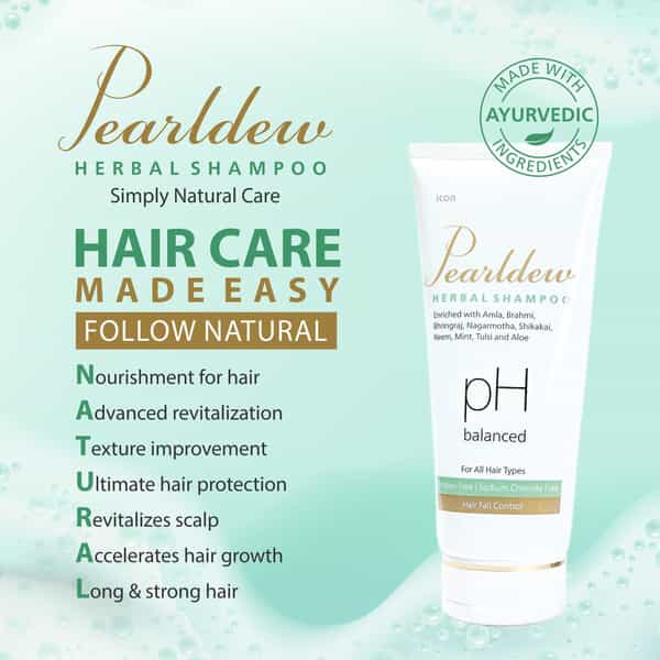 Pearldew Herbal Shampoo 100 Ml | Reduces Hair Fall | Dandruff & Tangled Hair (Pack Of 4)