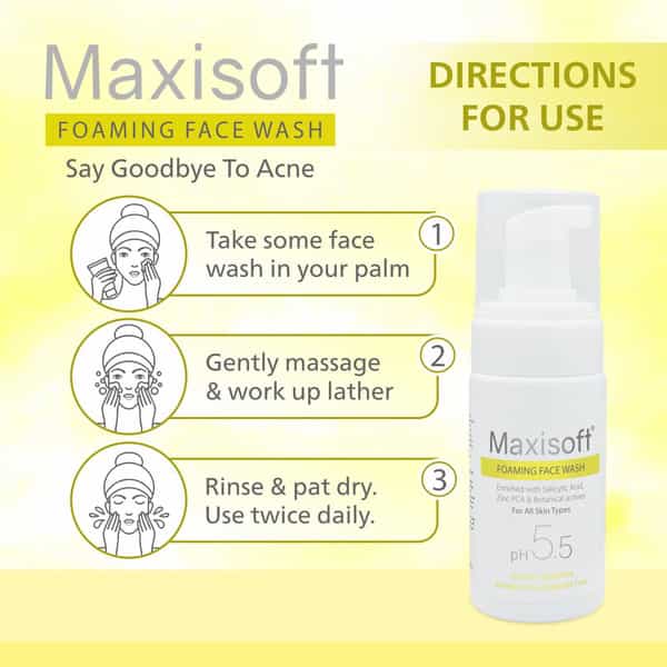 Maxisoft Foaming Face Wash | For All Skin Types | Ph 5.5 | Bottle | 100 Ml | Pack Of 3
