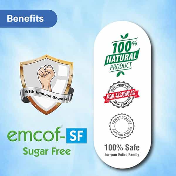 Medopharm Wellness Emcof Ayurvedic Sugar-Free Cough Syrup: Relieve Your Cough Naturally | Pack Of 5