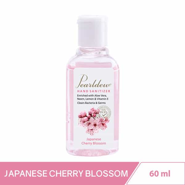Pearldew Sanitizer (Cherry Blossom) | Aloe & Neem | Paraben Free | 60Ml (Pack Of 12)