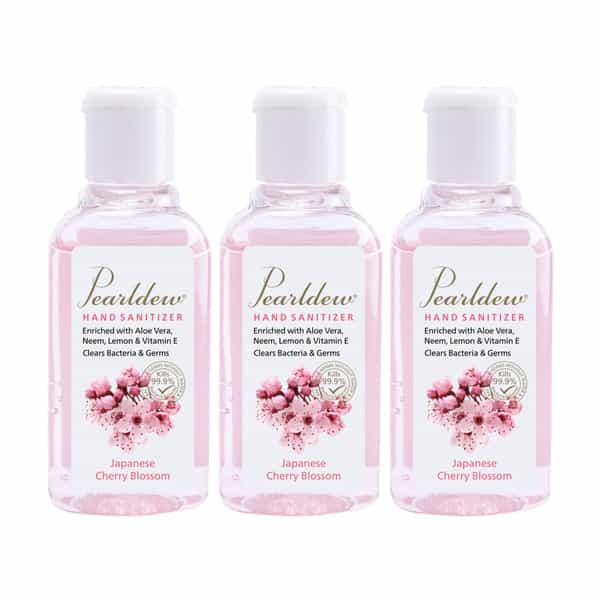 Pearldew Sanitizer (Cherry Blossom) | Aloe & Neem | Paraben Free | 60Ml (Pack Of 12)