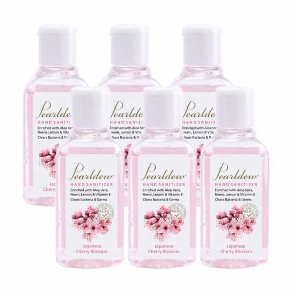 Pearldew Sanitizer (Cherry Blossom) | Aloe & Neem | Paraben Free | 60Ml (Pack Of 12)