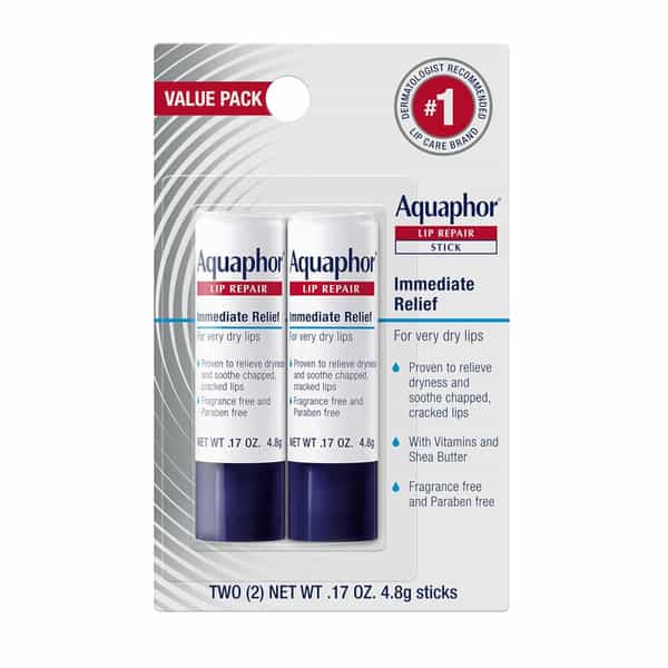 Aquaphor Lip Repair Stick | Soothes Dry Chapped Lips - 4.8G (Pack Of 2)