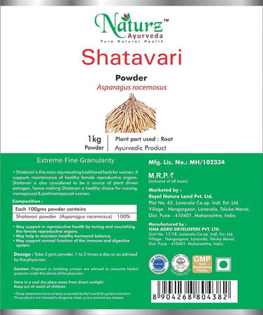 Naturz Ayurveda Shatavari Powder - 1 Kg Value Pack Of 2
