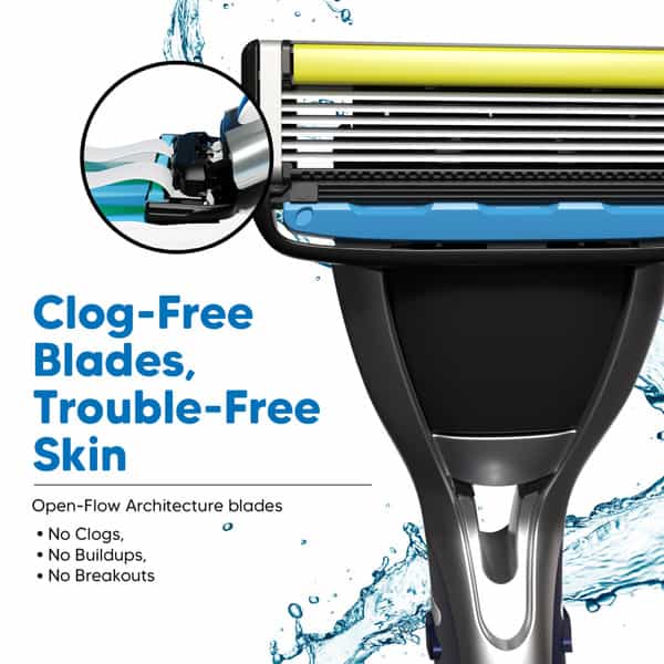 Letsshave Pro 6 Acne Friendly Razor Blade Refills For Men With Lubrication Strip - Pack Of 2