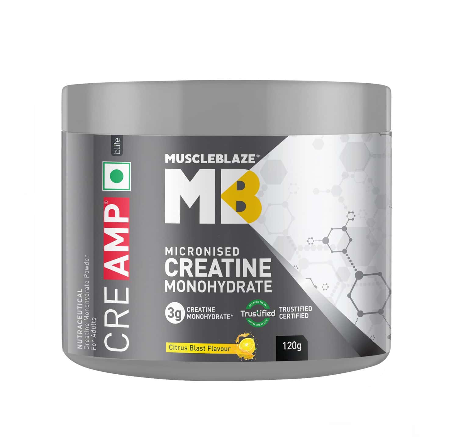 Muscleblaze Creatine Monohydrate Creamp With Creabsorb (citrus Blast | 120g | 30 Servings)
