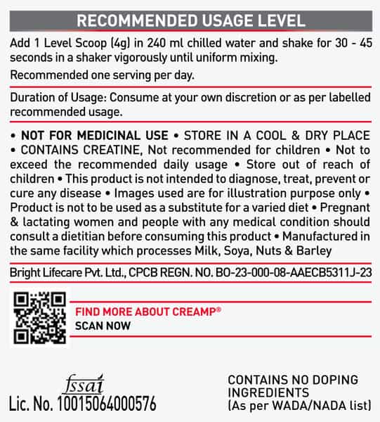 Muscleblaze Creatine Monohydrate Creamp With Creabsorb (Citrus Blast | 120G | 30 Servings)