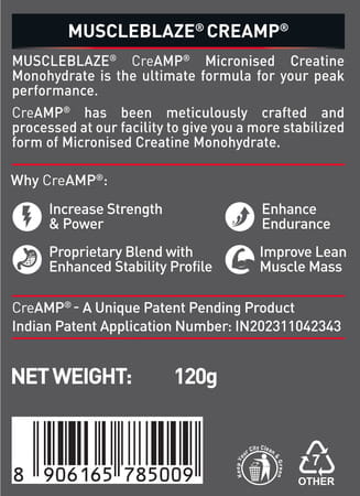 Muscleblaze Creatine Monohydrate Creamp With Creabsorb (Citrus Blast | 120G | 30 Servings)