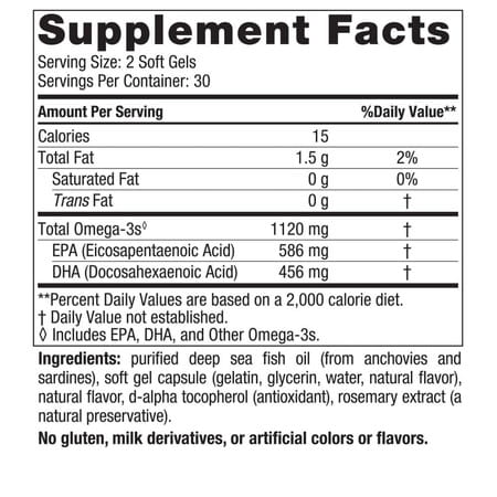 Nordic Naturals Ultimate Omega 2X Mini 1120 Mg Omega 3 Fish Oil + Epa & Dha 60 Mini Softgels