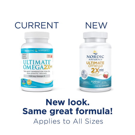 Nordic Naturals Ultimate Omega 2X Mini 1120 Mg Omega 3 Fish Oil + Epa & Dha 60 Mini Softgels