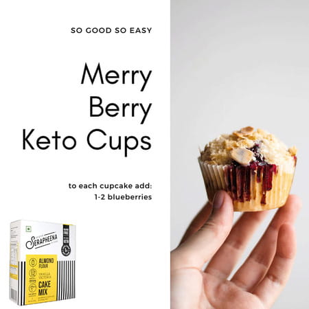 Serapheena Keto Cake Mix With Almond Flour Sugar Free Diabetic Friendly 120g(Pack Of 2) (Vanilla)