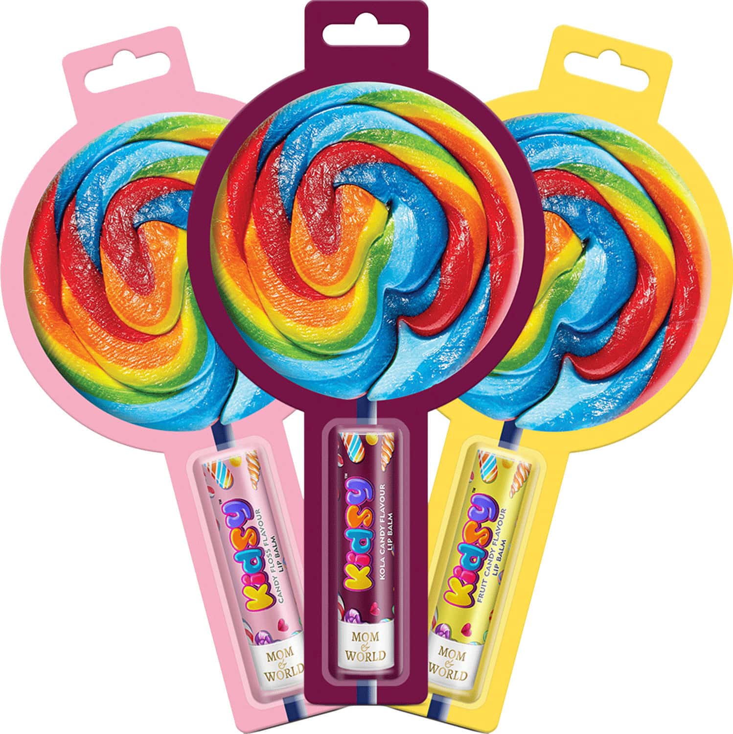 Mom & World Kidsy Naturalcandy Floss Lip Balm + Kidsy Natural Kola Flavor Lip Balm 13.5 G
