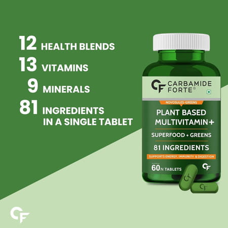Carbamide Forte Plant Based Multivitamin With 82 Ingredients-60 Tablets