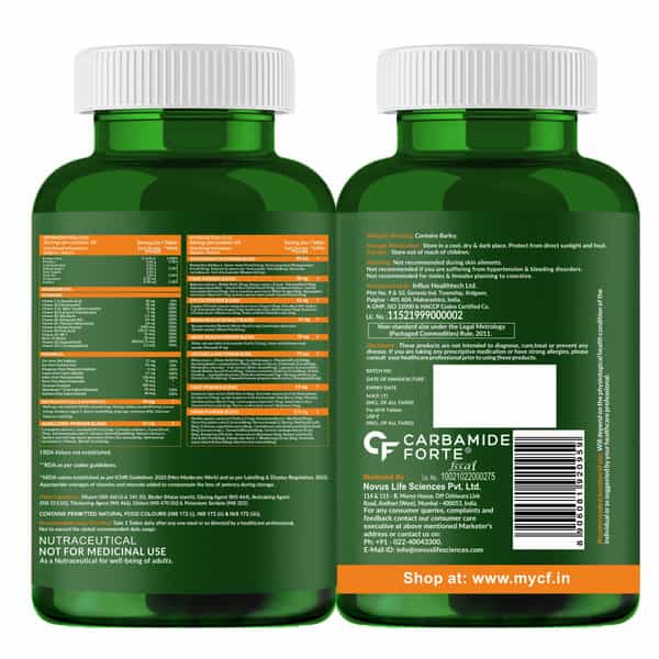Carbamide Forte Plant Based Multivitamin With 82 Ingredients-60 Tablets