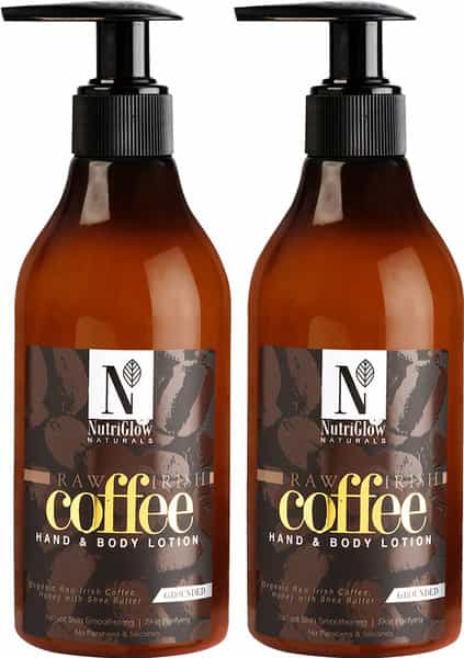Nutriglow Natural's Coffee Hand & Body Lotion For Skin Smoothening & Skin Purifying 300Ml(Pack 2)