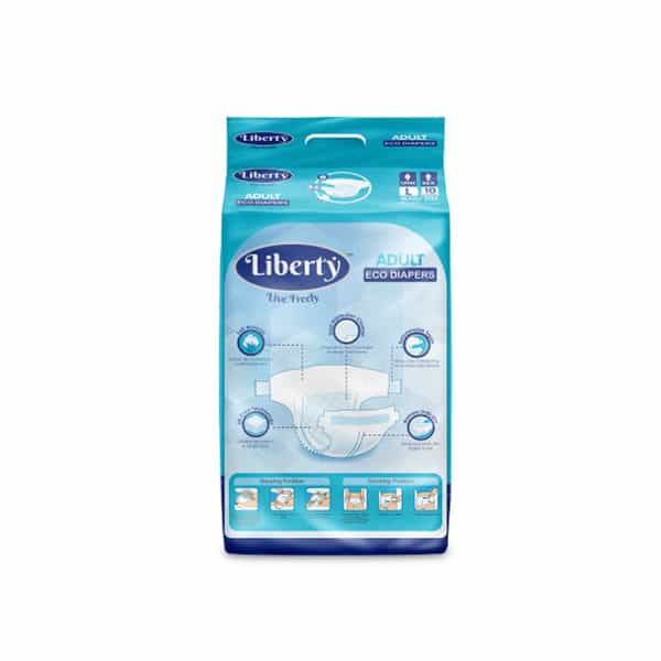 Liberty Eco Adult Diapers - Large - 10 Units