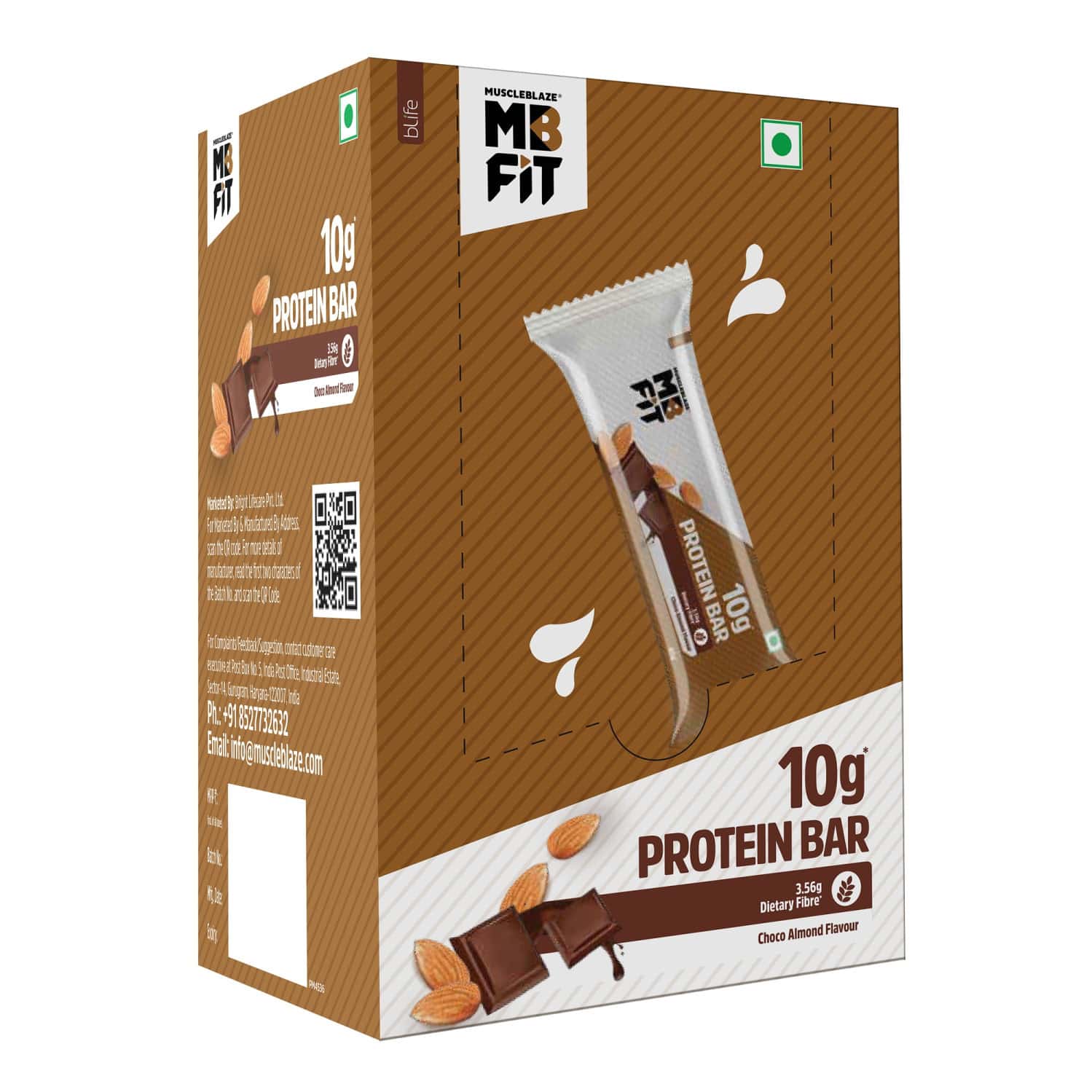 Muscleblaze 10g Protein Bar (choco Almond | Pack Of 6) | Protein Blend