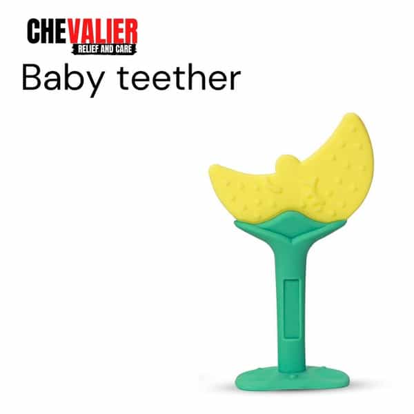Chevalier Soft Silicone Rubber Baby Teether | Soothes Sore Gums Chew Infant Toy | Moon
