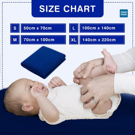 Meemee Microfiber Baby Bed Protecting Mat (Royal Blue | Large)