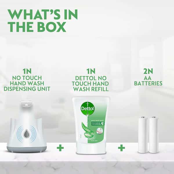Dettol Handwash No-Touch Automatic Soap Dispenser Device With Aloe Vera Refill 250Ml