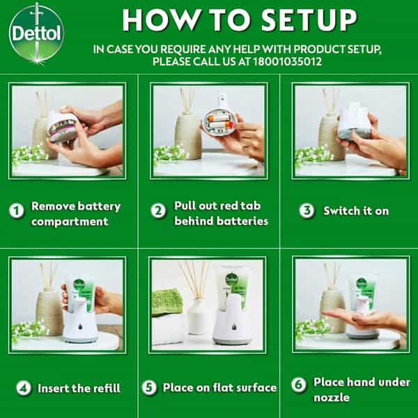 Dettol Handwash No-Touch Automatic Soap Dispenser Device With Aloe Vera Refill 250Ml