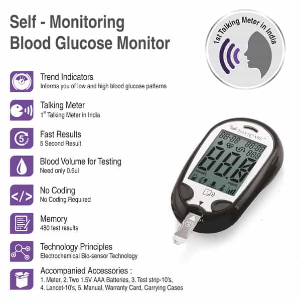 Easycare (German Tech.) Talking Blood Glucose Monitor With 50 Strips