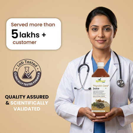 Ayumcure Thyroid Care Juice | Herbal Support With Ashwagandha Guggul Licorice & Punarnava | 1ltr
