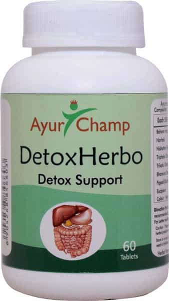 Ayur Champ Detox Herbo | Detox Support | Herbal Supplement | 60 Tablets