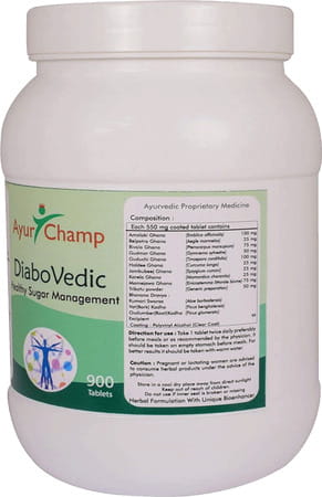 Ayur Champ Diabovedic - 900 Tablets Pack Of 5