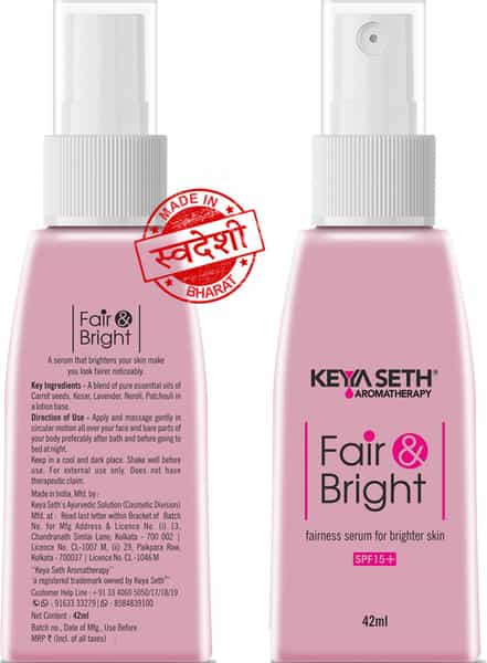 Keya Seth Aromatherapy Fair & Bright Fairness Serum For Brighter Skin Spf 15+42Ml